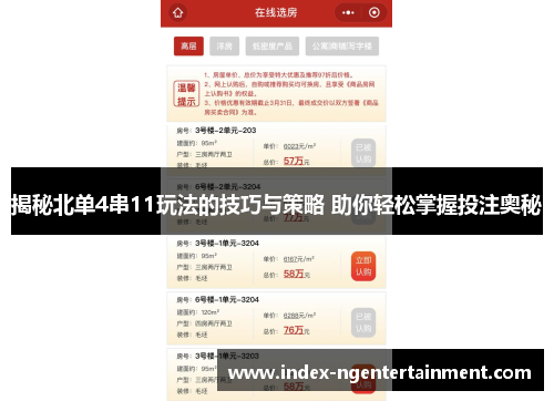 揭秘北单4串11玩法的技巧与策略 助你轻松掌握投注奥秘