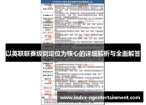 以英联联赛级别定位为核心的详细解析与全面解答